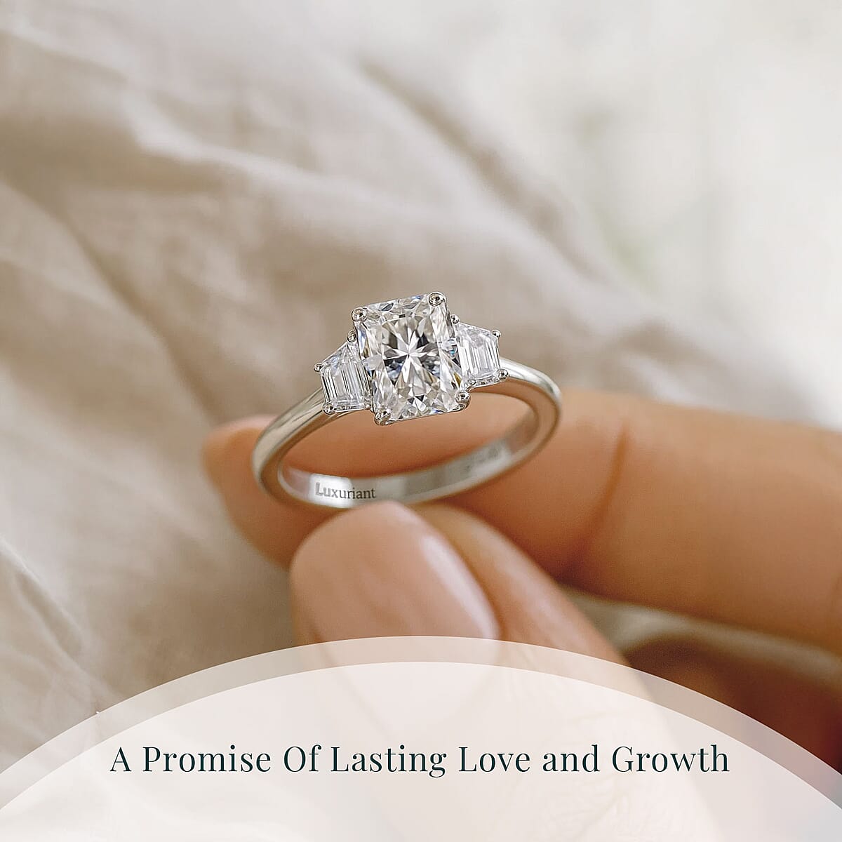 Luxuriant Lab Grown Diamond EF-VS 2.25 ctw Ring in 950 Platinum (Size 9.0) 5.10 Grams image number 5