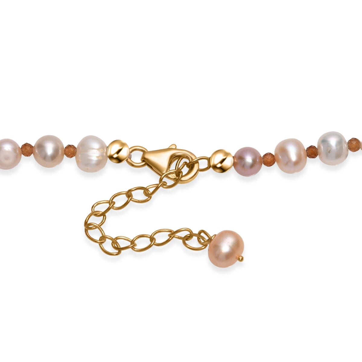 D’joy Fresh Water Pearl and Ratnapura Hessonite Garnet 8.00 ctw Necklace in 18K Vermeil Yellow Gold Over Sterling Silver 18 Inches image number 4