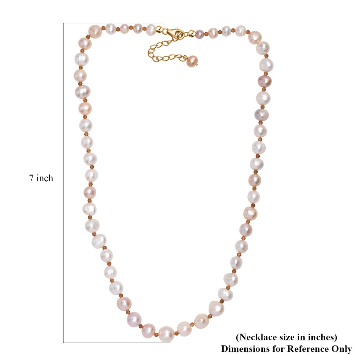 D’joy Fresh Water Pearl and Ratnapura Hessonite Garnet 8.00 ctw Necklace in 18K Vermeil Yellow Gold Over Sterling Silver 18 Inches image number 5