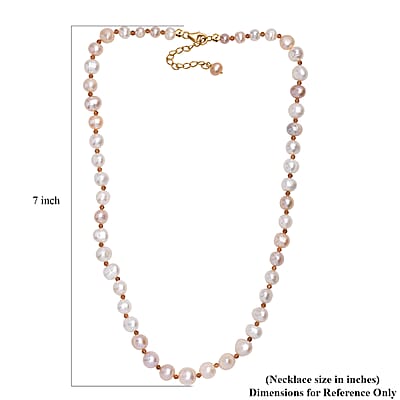 D'Joy Fresh Water Pearl and Ratnapura Hessonite Garnet 8.00 ctw Necklace in 18K Vermeil Yellow Gold Over Sterling Silver 18 Inches