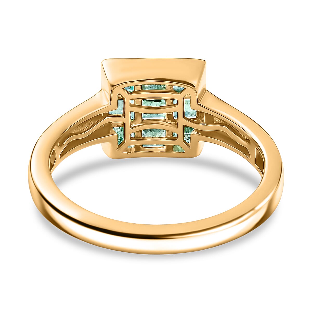 Kagem Zambian Emerald 0.70 ctw Ring in 18K Vermeil Yellow Gold Over Sterling Silver (Size 8.0)