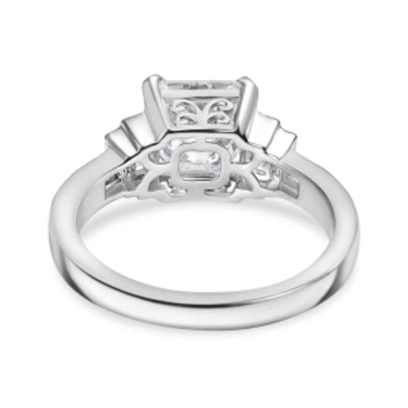 D'Joy Moissanite 3.24 ctw Ring in Rhodium Over Sterling Silver (Size 9.0)