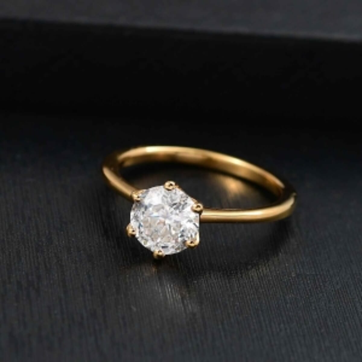 Moissanite 1.26 ctw Ring in Vermeil Yellow Gold Over Sterling Silver (Size 9) image number 1