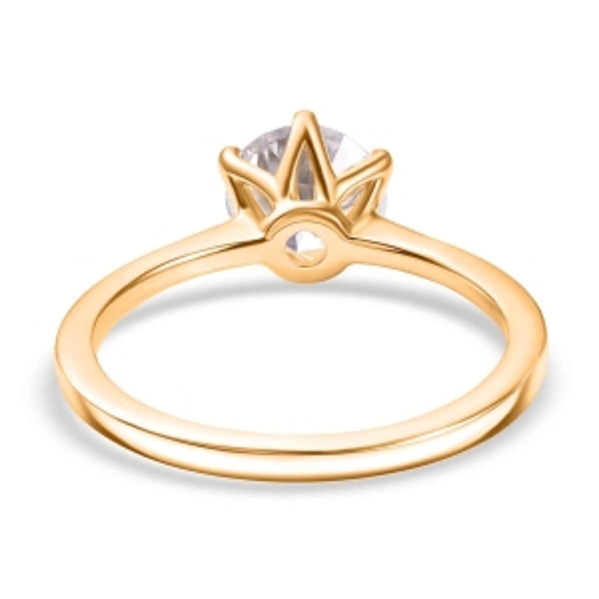 Moissanite 1.26 ctw Ring in Vermeil Yellow Gold Over Sterling Silver (Size 9) image number 5