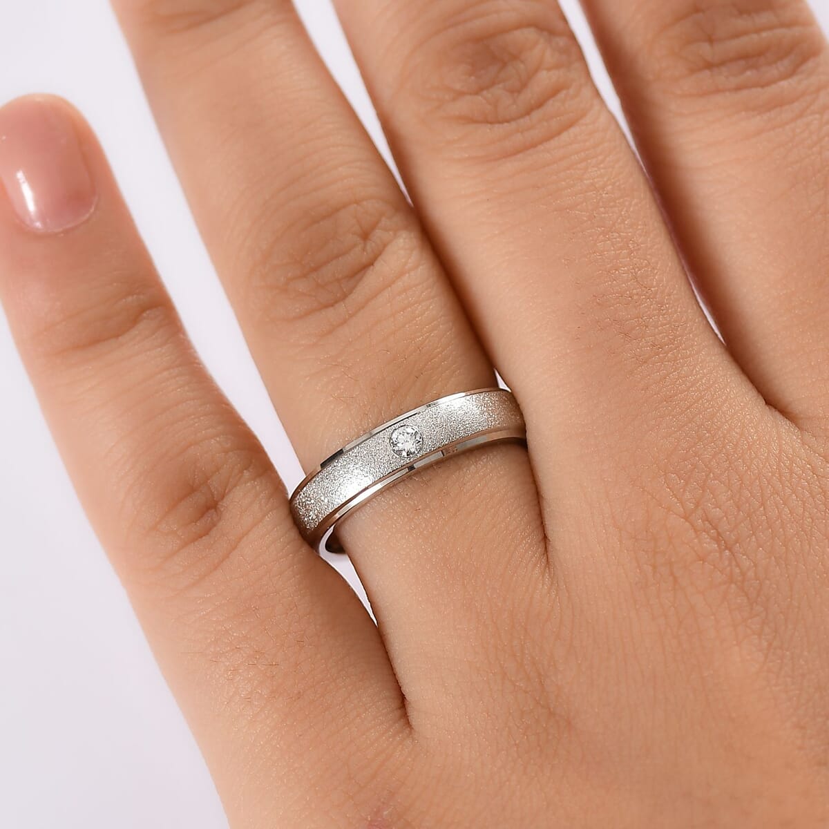 Luxuriant Lab Grown Diamond VS 0.10 ctw Band Ring in 950 Platinum (Size 6.0) 4 Grams Del. in 10-12 Days) image number 2