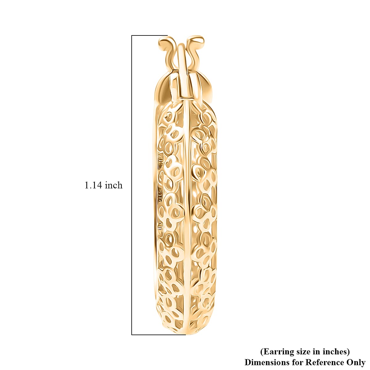 D'Joy Passport to Turkey 18K Vermeil Yellow Gold Over Sterling Silver Hoop Earrings 5.50 Grams