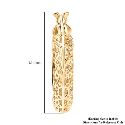 D'Joy Passport to Turkey 18K Vermeil Yellow Gold Over Sterling Silver Hoop Earrings 5.50 Grams