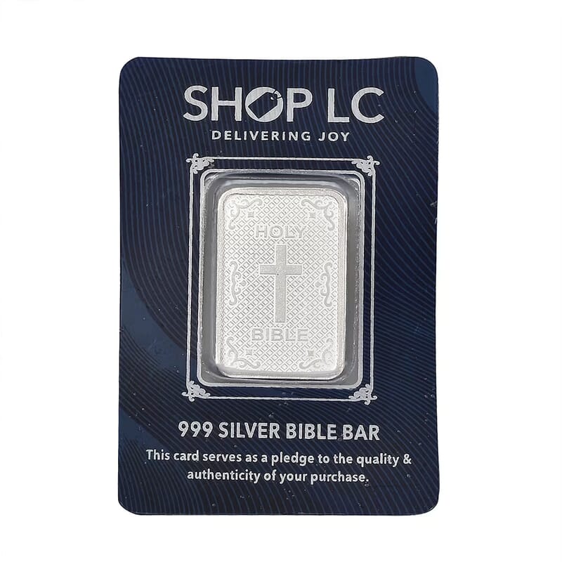999.9 Fine Silver Line of Faith Bible Bar 10 Grams