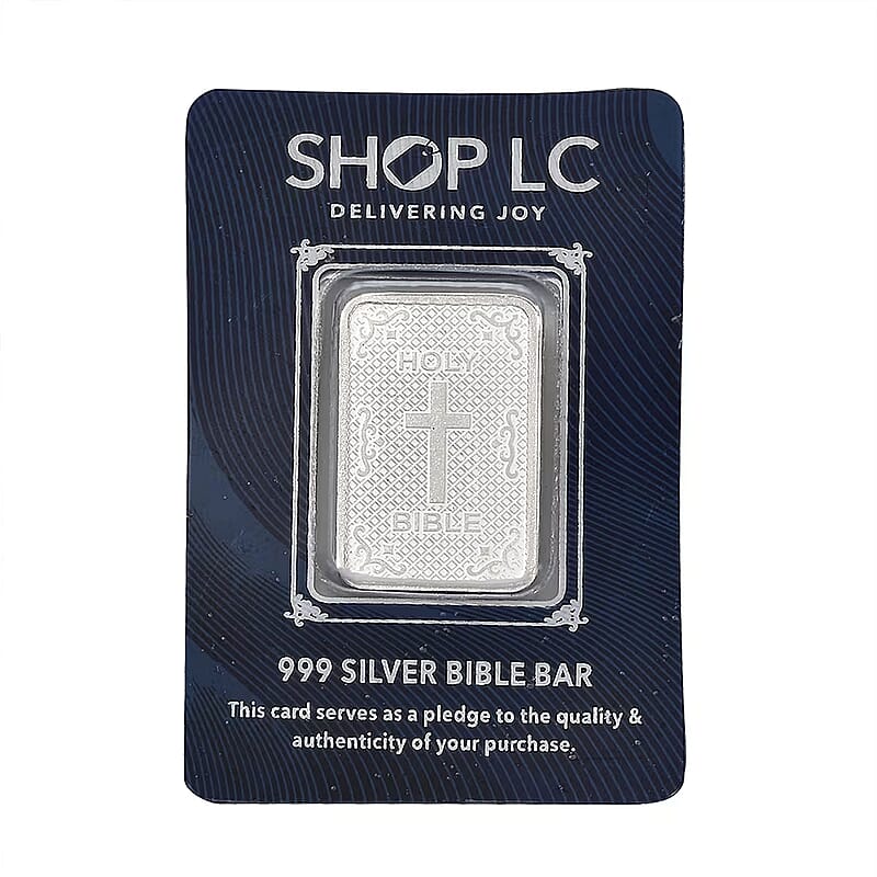 999.9 Fine Silver Line of Faith Bible Bar 10 Grams