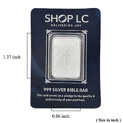 999.9 Fine Silver Line of Faith Bible Bar 10 Grams