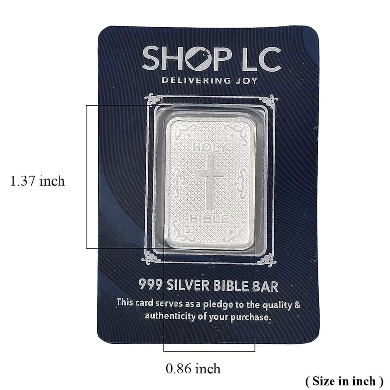 999.9 Fine Silver Line of Faith Bible Bar 10 Grams