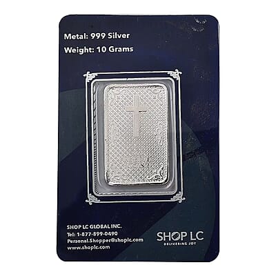 999.9 Fine Silver Line of Faith Bible Bar 10 Grams