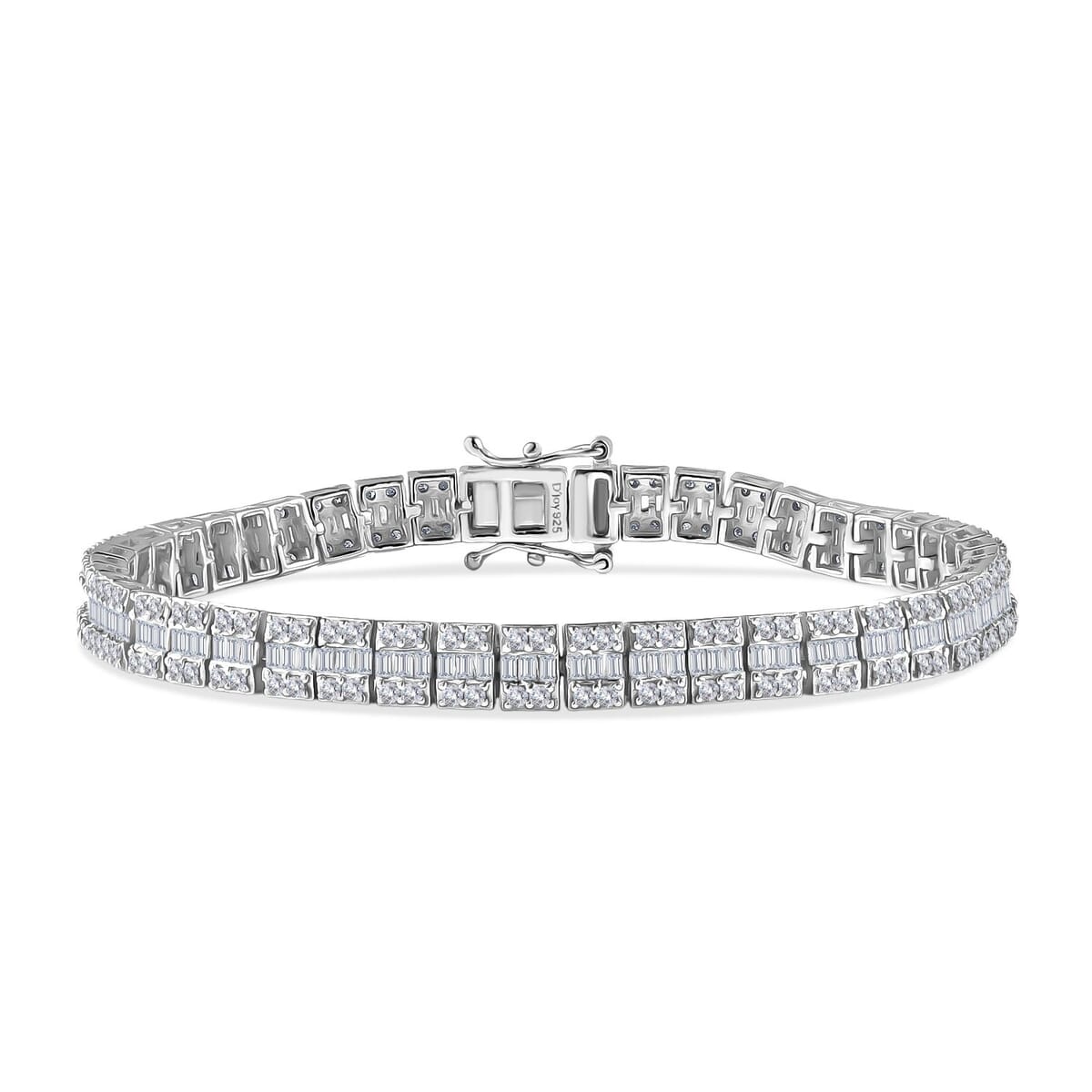 D'Joy Diamond 4.00 ctw Art Deco Bracelet in Rhodium Over Sterling Silver (7.25 In) image number 0
