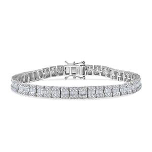 D'Joy Diamond 4.00 ctw Art Deco Bracelet in Rhodium Over Sterling Silver (7.25 In)