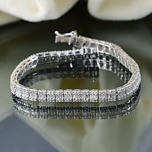 D'Joy Diamond 4.00 ctw Art Deco Bracelet in Rhodium Over Sterling Silver (7.25 In)