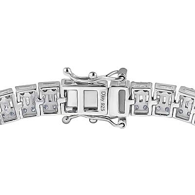 D'Joy Diamond 4.00 ctw Art Deco Bracelet in Rhodium Over Sterling Silver (7.25 In)