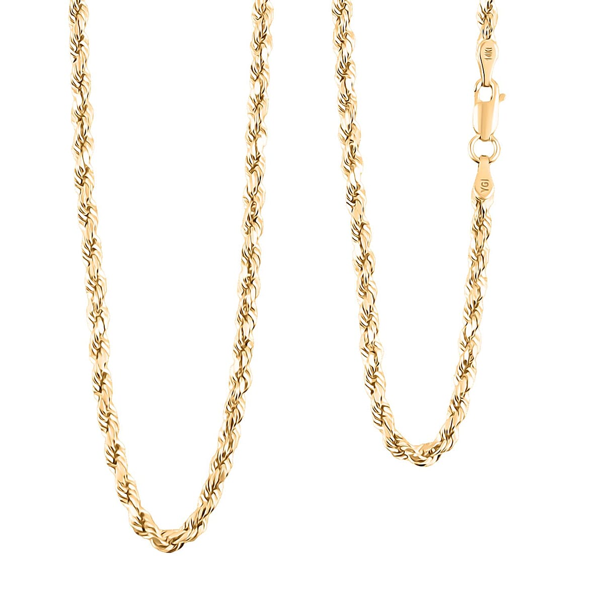 2.5mm Rope Chain Necklace in 14K Yellow Gold 3.50 Grams 20 Inches image number 0