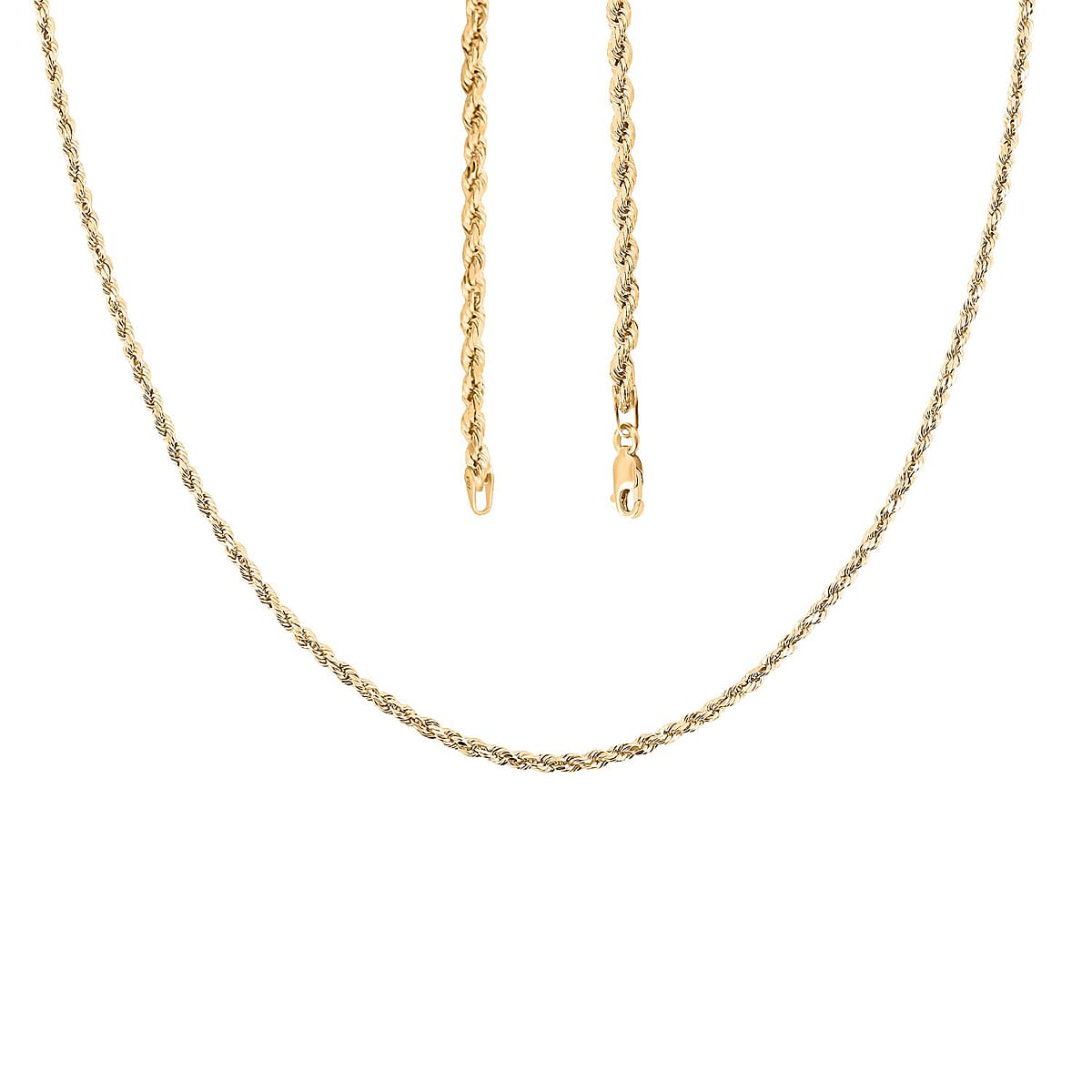 2.5mm Rope Chain Necklace in 14K Yellow Gold 3.50 Grams 20 Inches image number 2