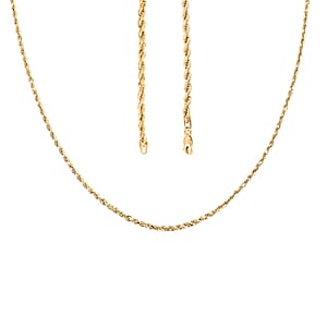 14K Yellow Gold Rope Chain Necklace (20 Inches) (2.5mm, 3.6 Grams)