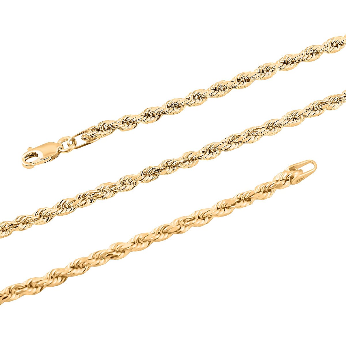 2.5mm Rope Chain Necklace in 14K Yellow Gold 3.50 Grams 20 Inches image number 3