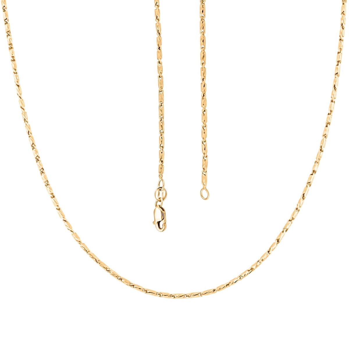 1.55mm Razo Chain Necklace in 14K Yellow Gold 6.35 Grams 20 Inches image number 2