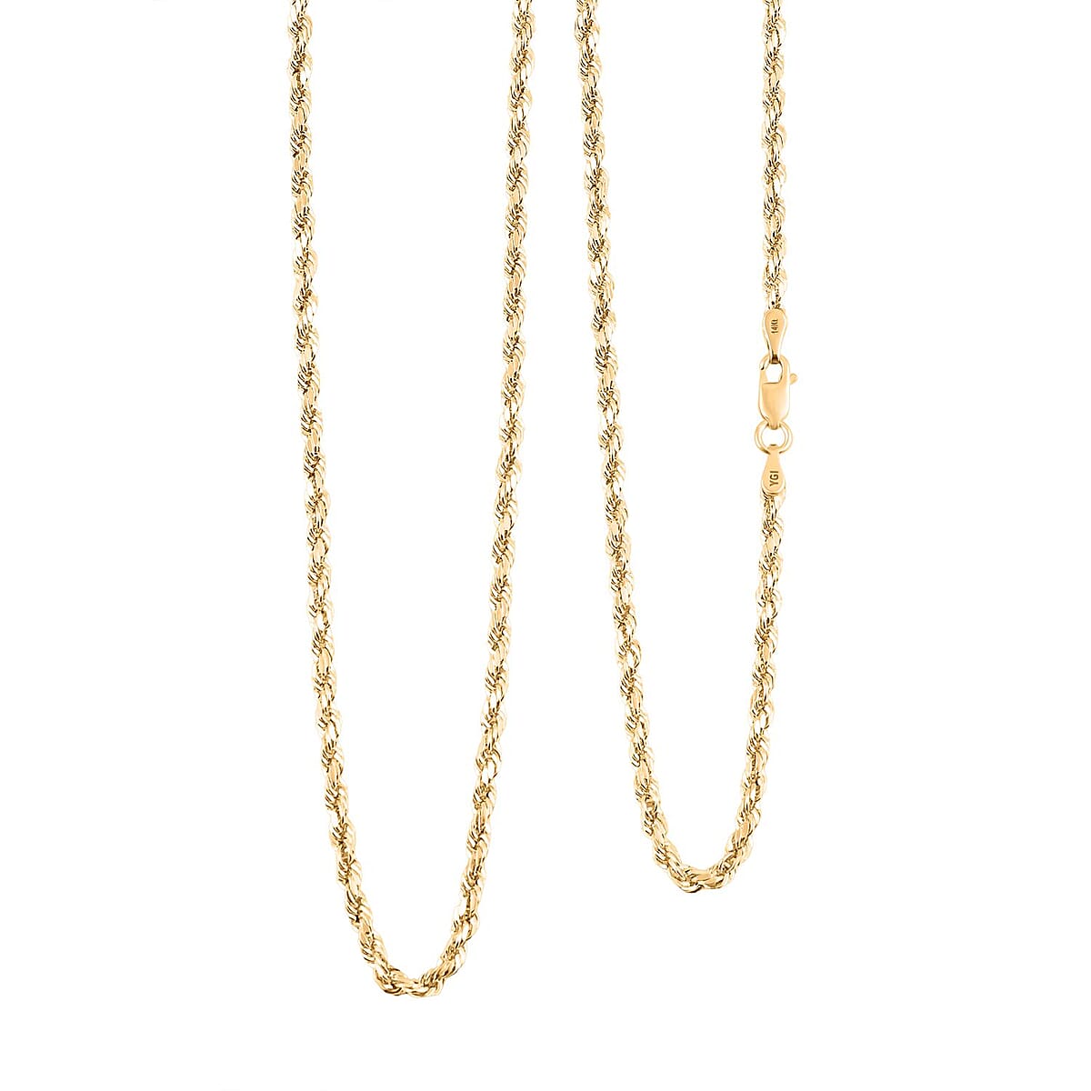 2.5mm Rope Chain Necklace in 14K Yellow Gold 3.70 Grams 22 Inches image number 0