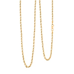 2.5mm Rope Chain Necklace in 14K Yellow Gold 3.70 Grams 22 Inches