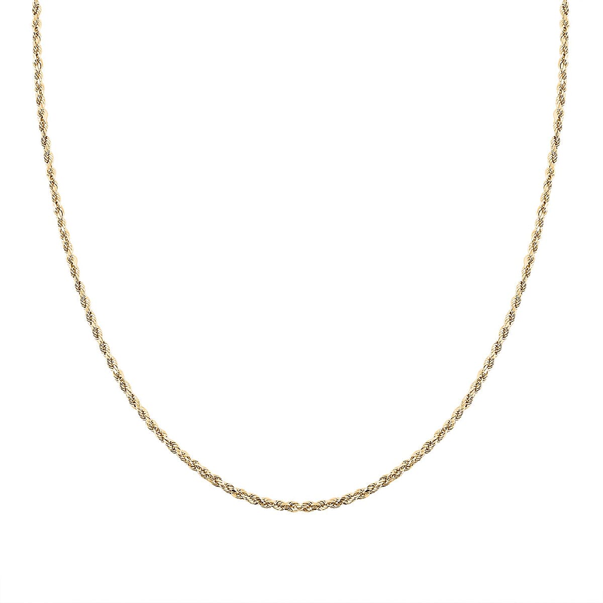 2.5mm Rope Chain Necklace in 14K Yellow Gold 3.70 Grams 22 Inches image number 1