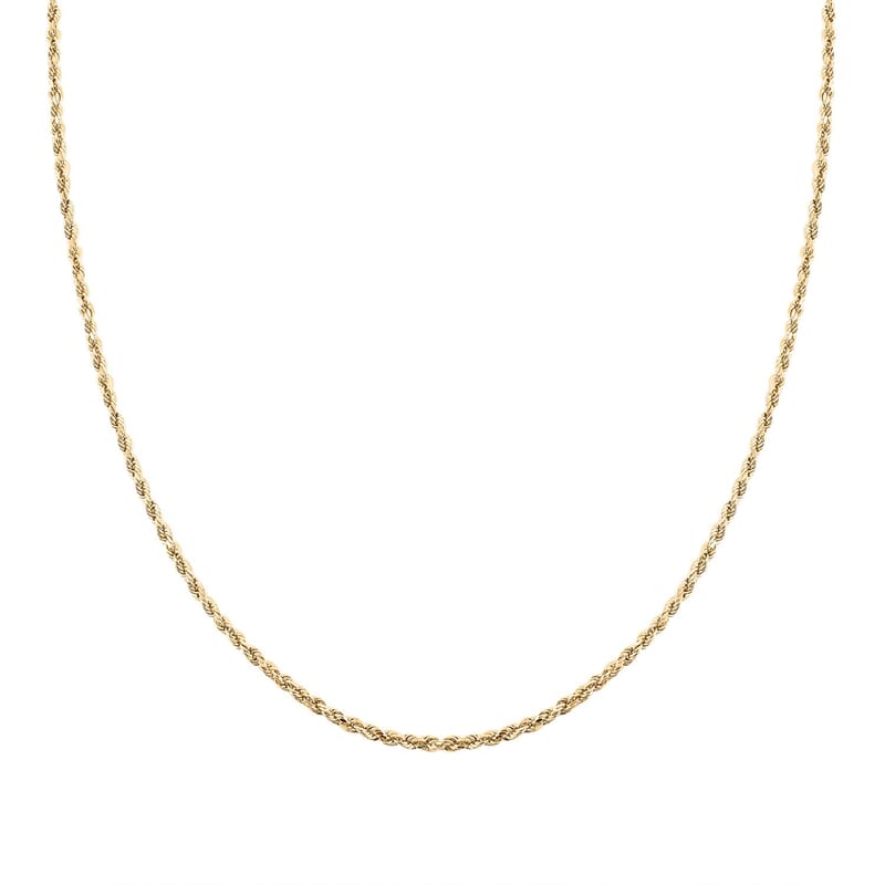 14K Yellow Gold Rope Chain Necklace (22 Inches) (3mm, 3.8 Grams)