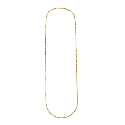 14K Yellow Gold Rope Chain Necklace (22 Inches) (3mm, 3.8 Grams)
