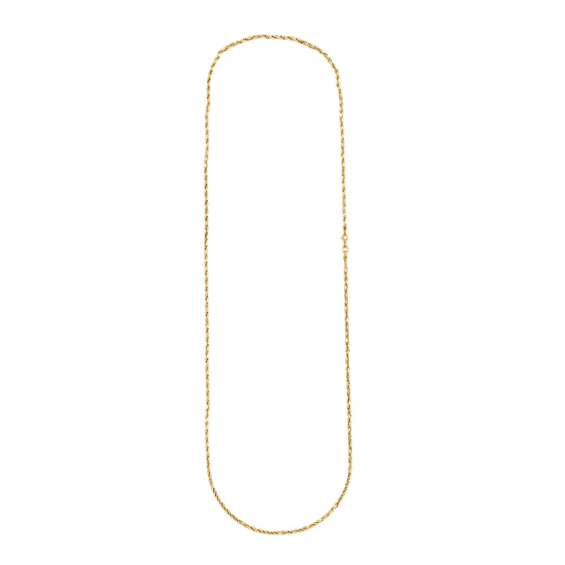 14K Yellow Gold Rope Chain Necklace (22 Inches) (3mm, 3.8 Grams)