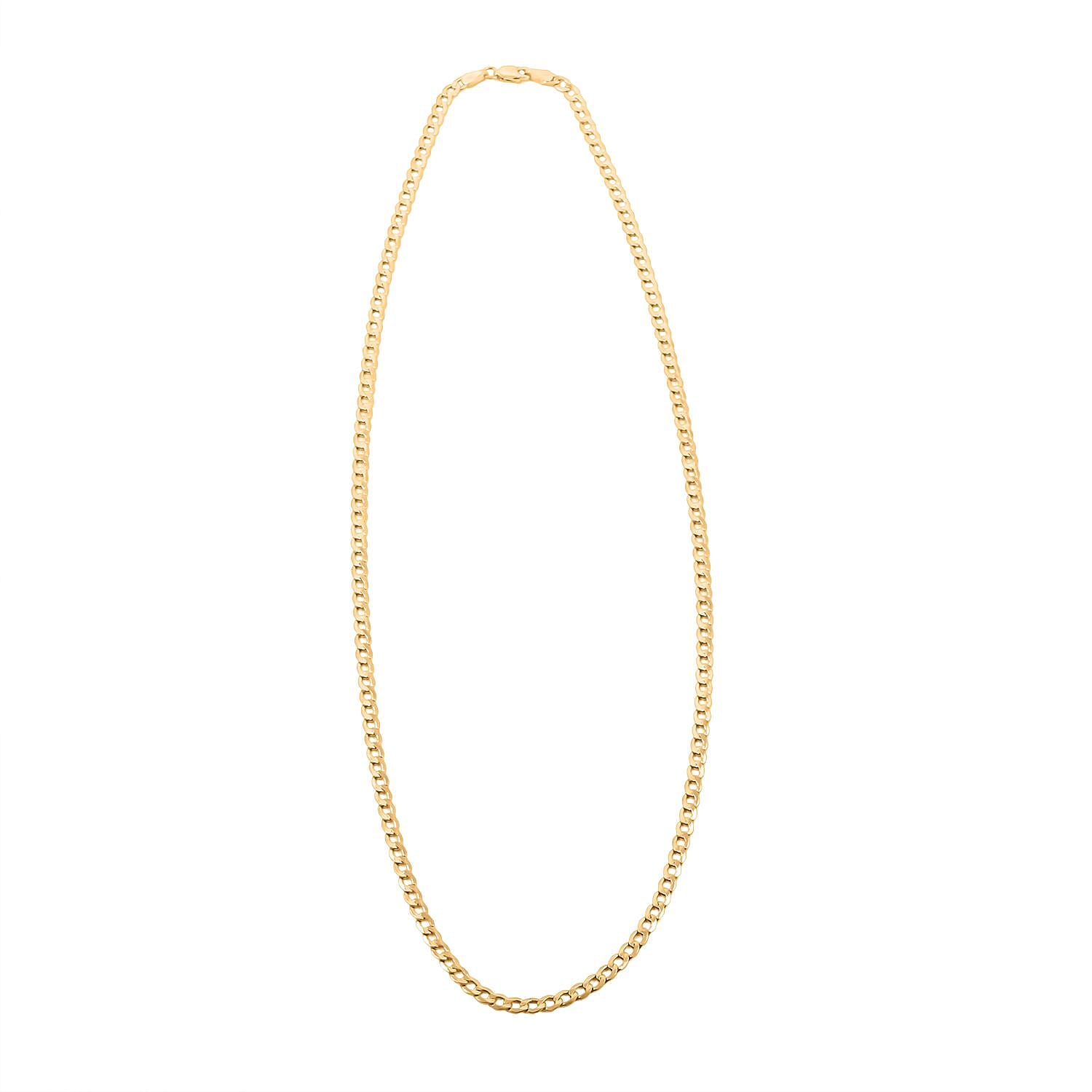 3.5mm Cuban Chain Necklace in 14K Yellow Gold 5.3 Grams 22 Inches
