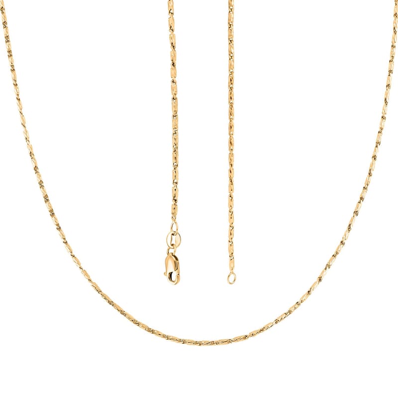 1.55mm Razo Chain Necklace in 14K Yellow Gold 7 Grams 22 Inches