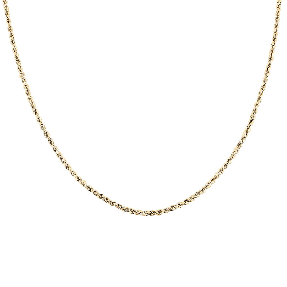 2.5mm Rope Chain Necklace in 14K Yellow Gold 4.10 Grams 24 Inches image number 1