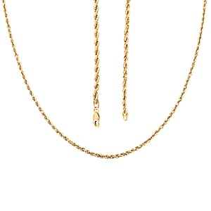 14K Yellow Gold Rope Chain Necklace (24 Inches) (2.5mm, 4.10 Grams)