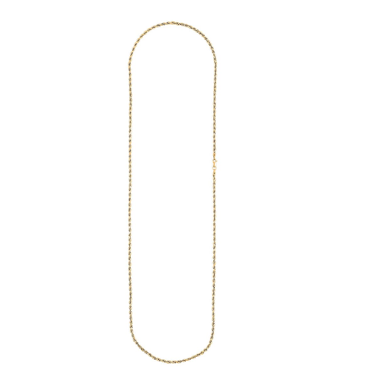 2.5mm Rope Chain Necklace in 14K Yellow Gold 4.10 Grams 24 Inches image number 4