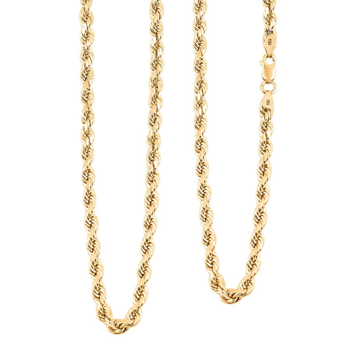 3.5mm Rope Chain Necklace in 14K Yellow Gold 7.90 Grams 24 Inches image number 0