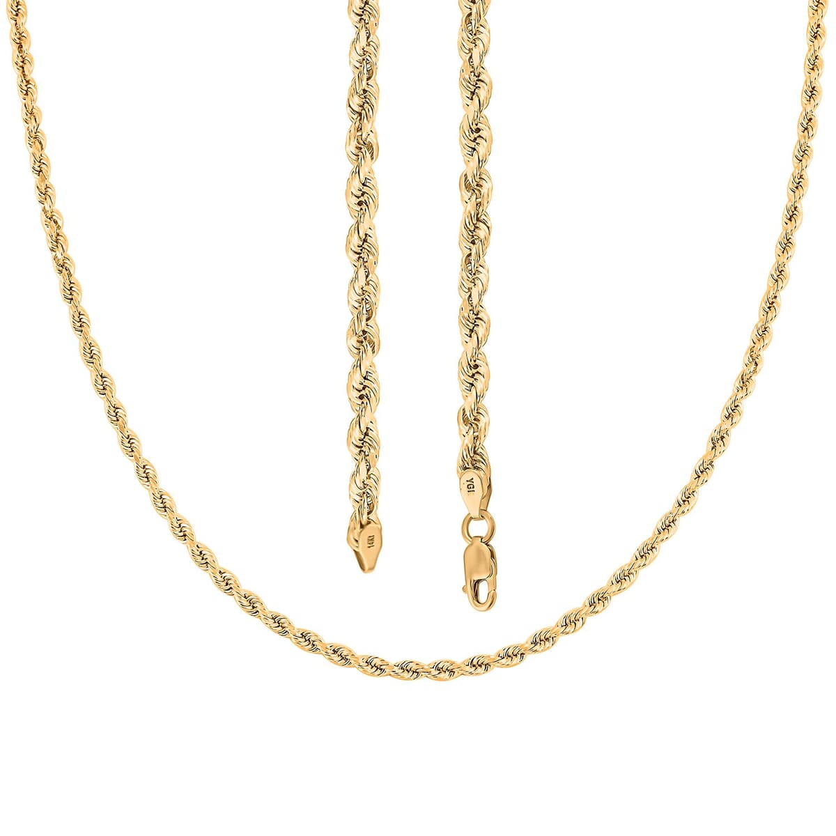 3.5mm Rope Chain Necklace in 14K Yellow Gold 7.90 Grams 24 Inches image number 2