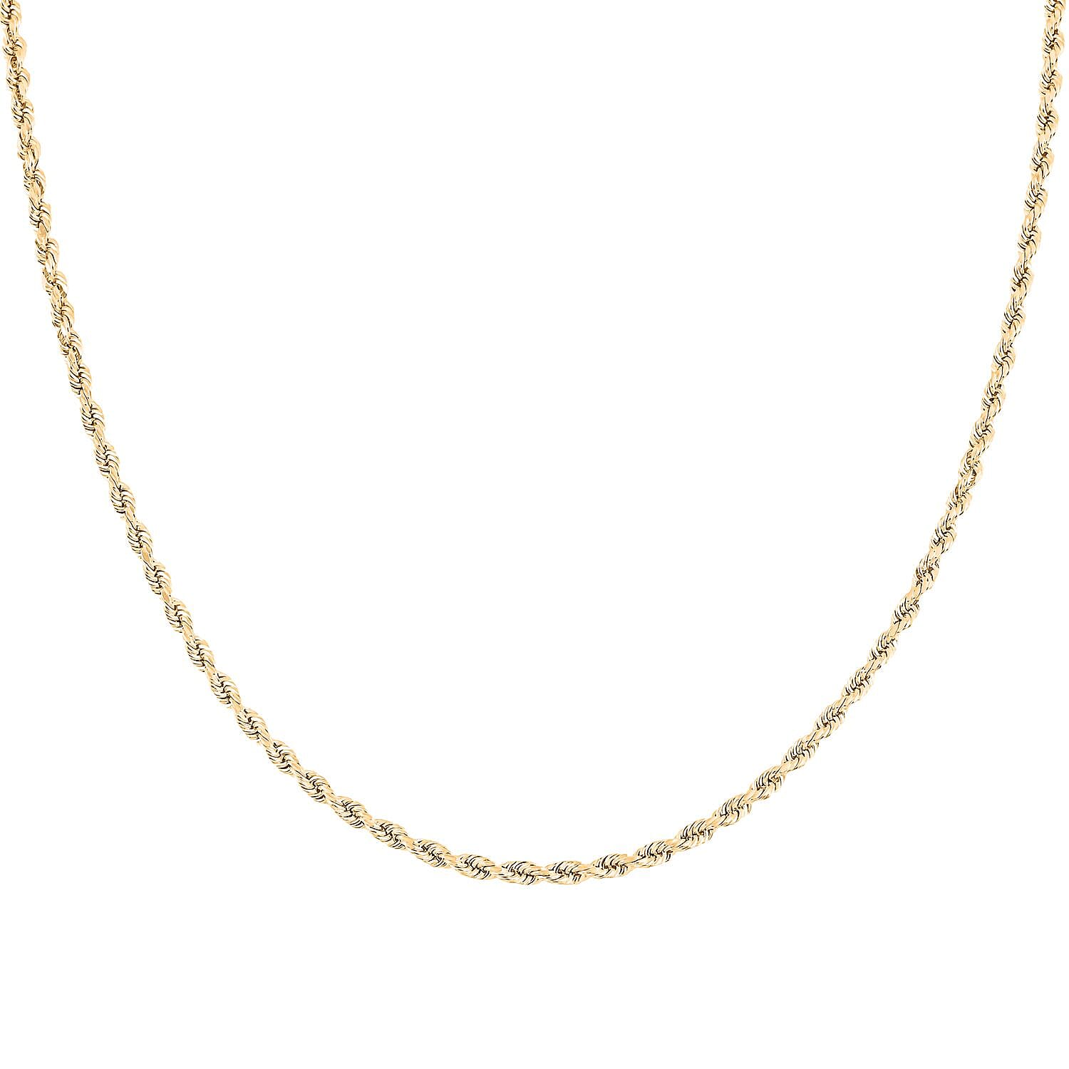 3.5mm Rope Chain Necklace in 14K Yellow Gold 8.60 Grams 26 Inches