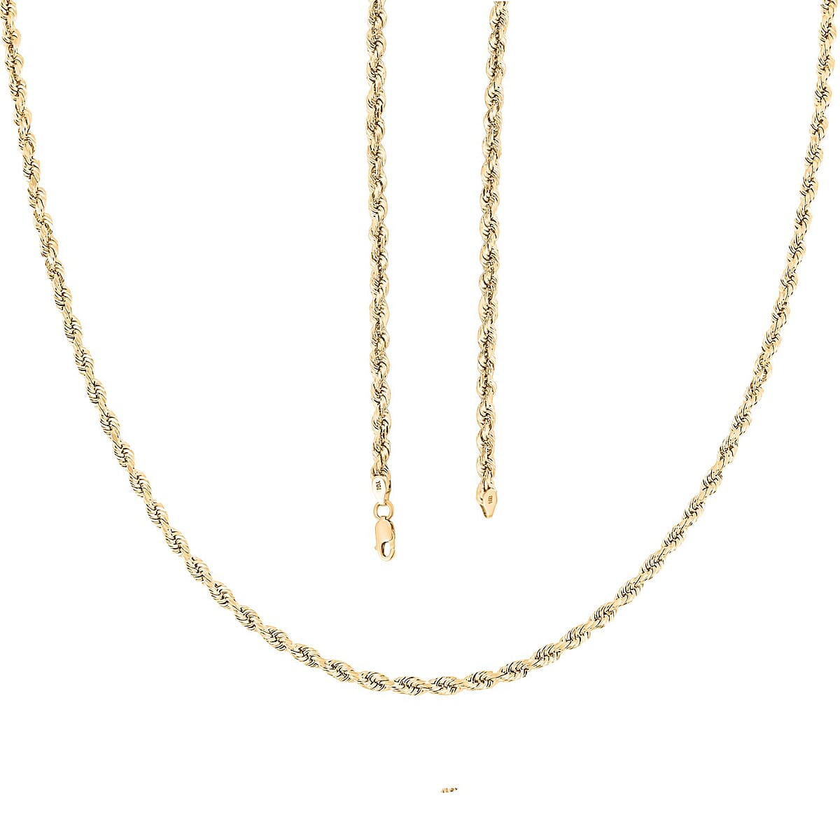 3.5mm Rope Chain Necklace in 14K Yellow Gold 8.60 Grams 26 Inches image number 2