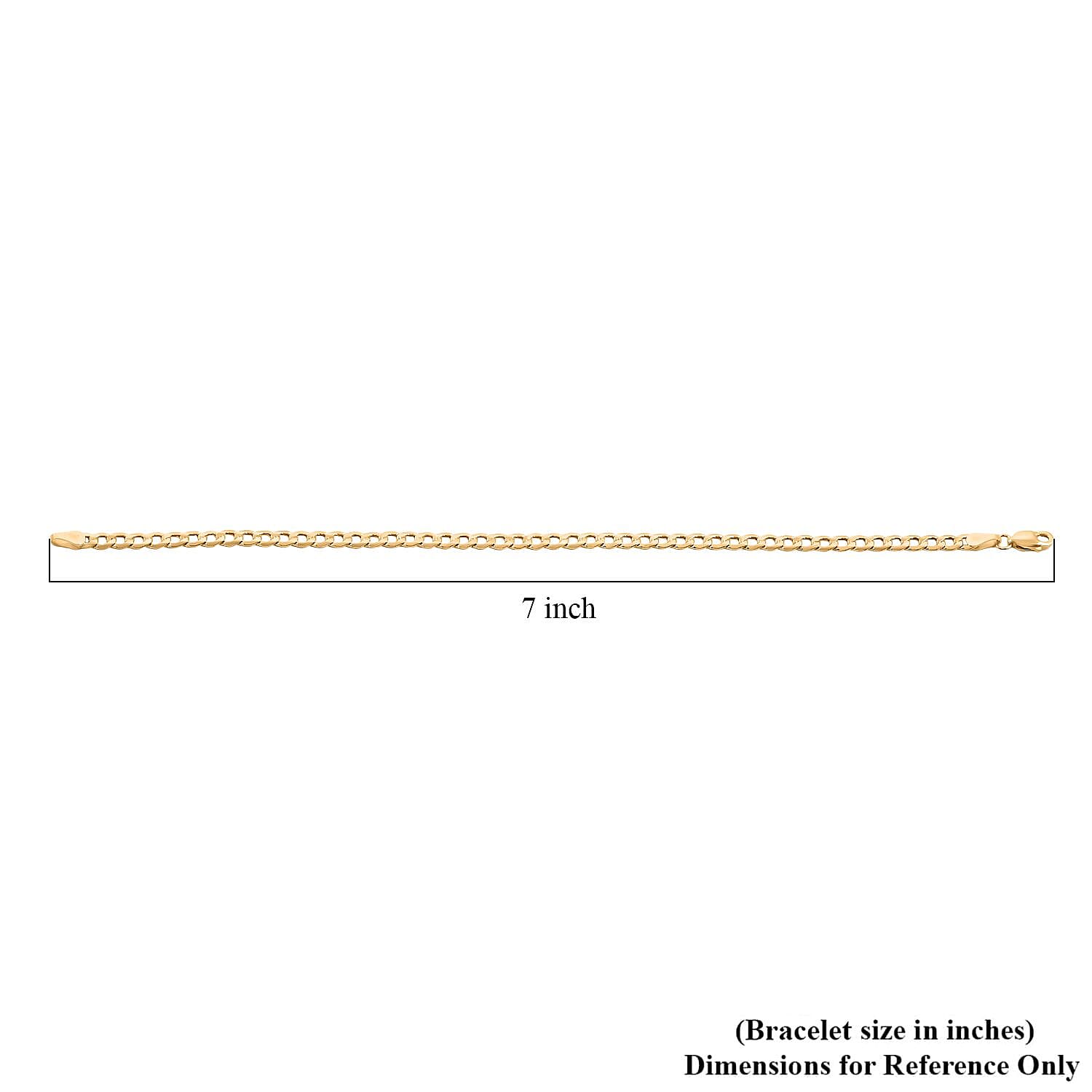 3.5mm Cuban Chain Bracelet in 14K Yellow Gold (7.00 In) 1.65 Grams