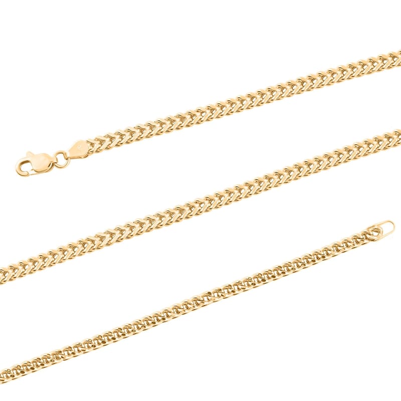 2.8mm Franco Chain Necklace in 10K Yellow Gold 12.9 Grams 28 Inches