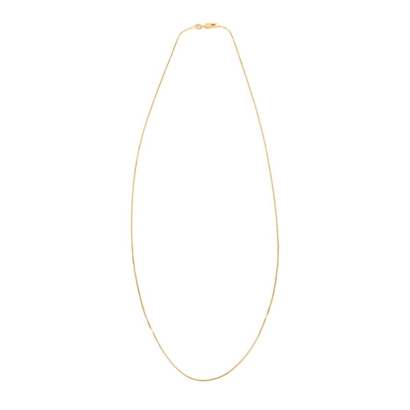 0.50mm Box Chain Necklace in 18K Yellow Gold 16 Inches 2.3 Grams