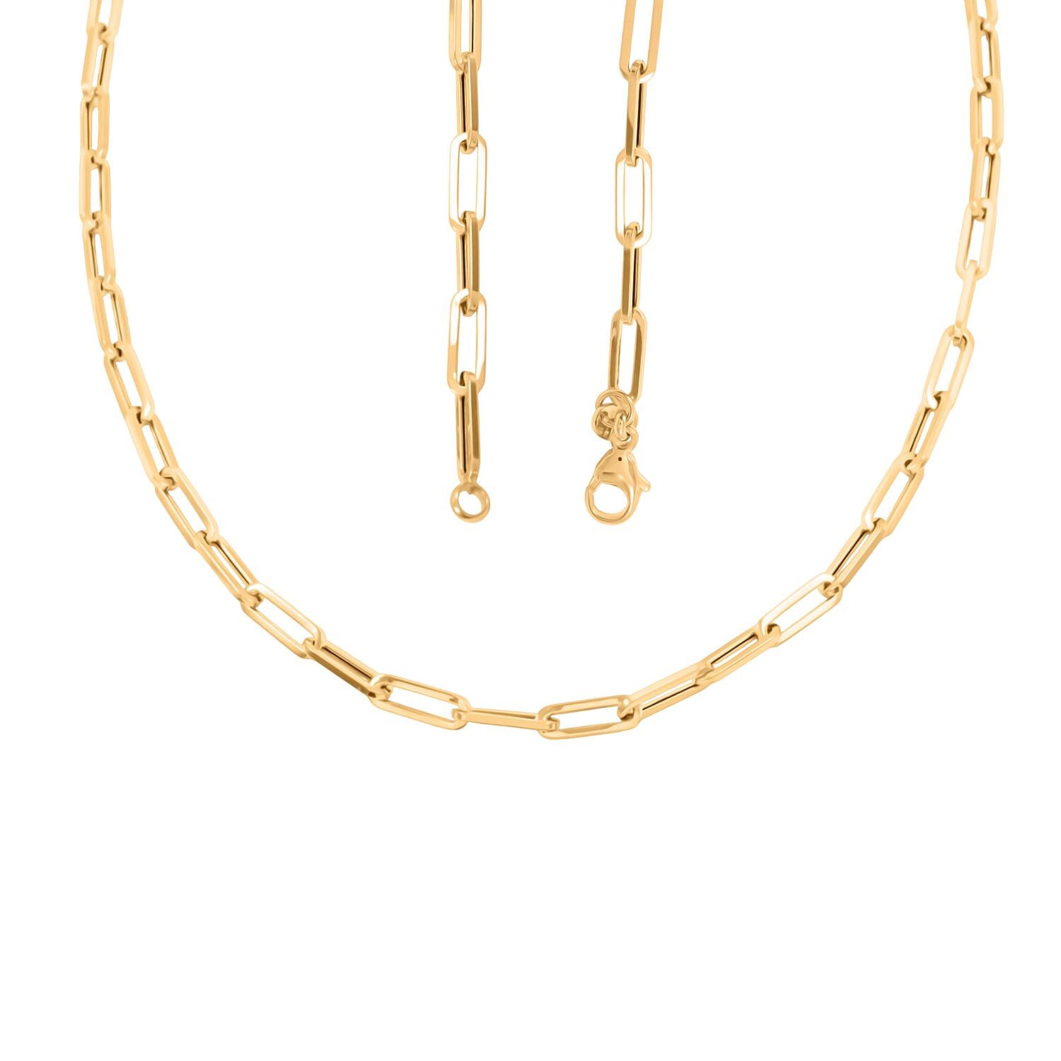 4mm Paper Chain Necklace in 18K Yellow Gold 16 Inches 6.3 Grams