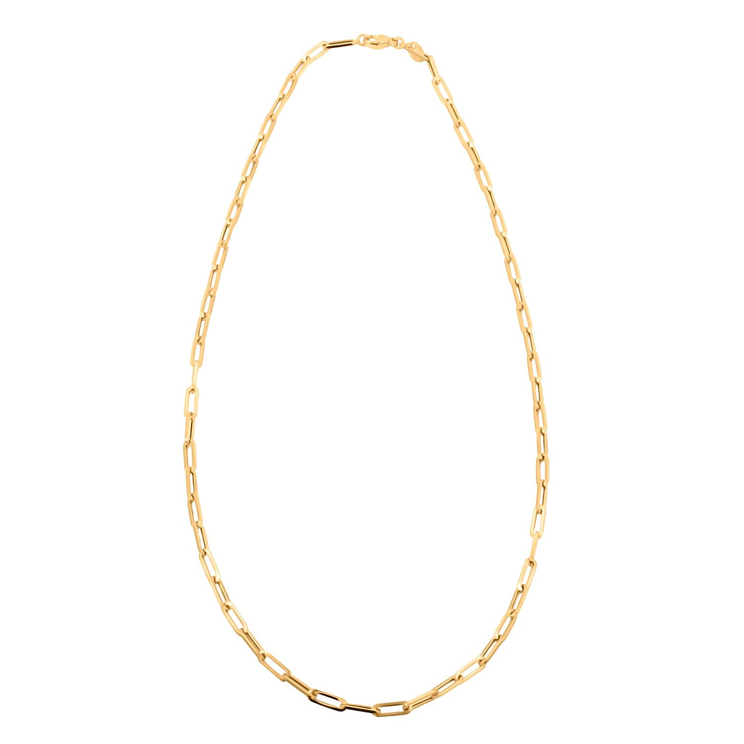 4mm Paper Chain Necklace in 18K Yellow Gold 16 Inches 6.3 Grams