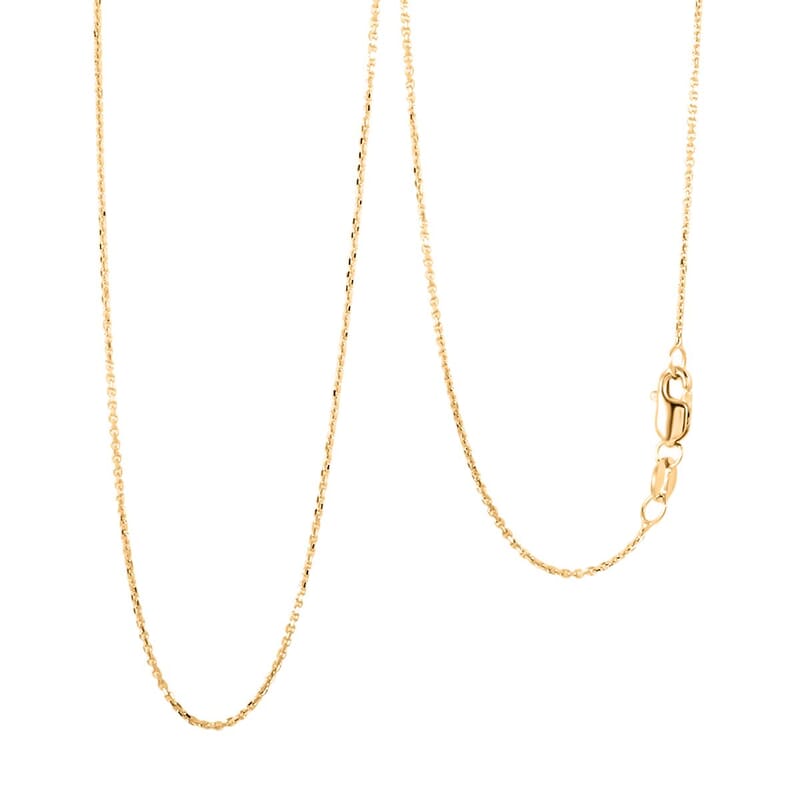 0.25mm Cable Chain Necklace IN 18K Yellow Gold 18 Inches 1.7 Grams