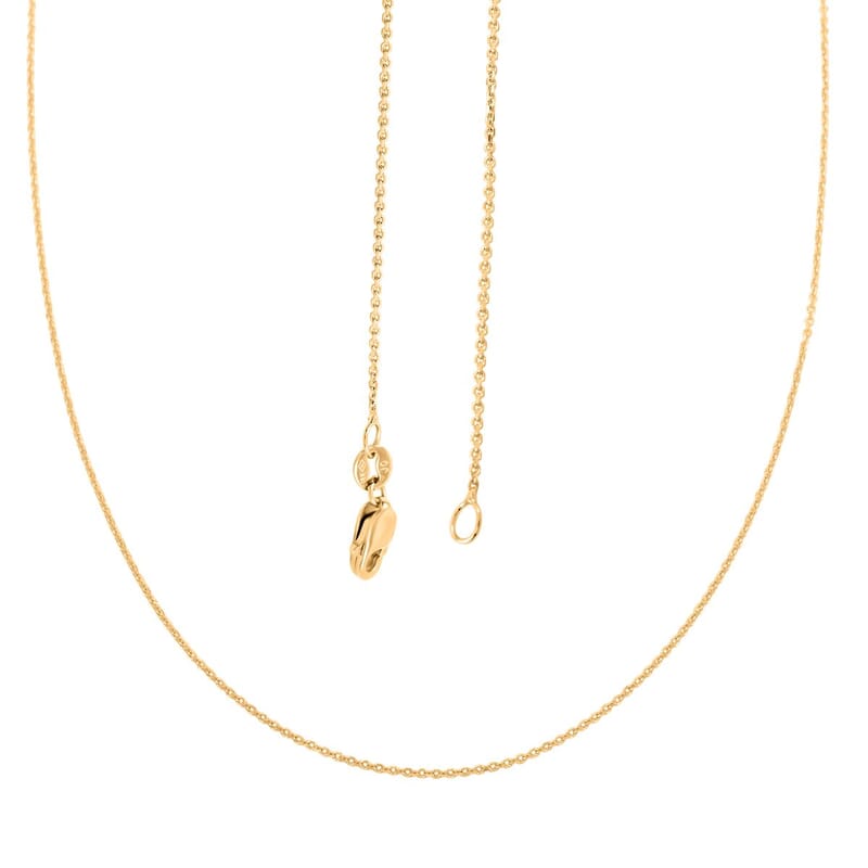 0.25mm Cable Chain Necklace IN 18K Yellow Gold 18 Inches 1.7 Grams