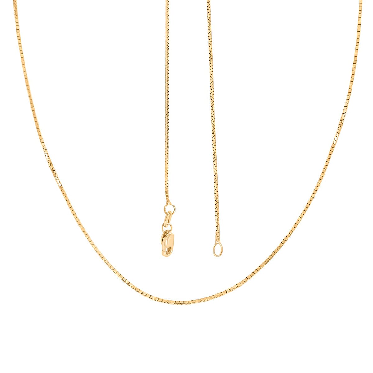 0.50mm Box Chain Necklace in 18K Yellow Gold 18 Inches 2.5 Grams image number 2