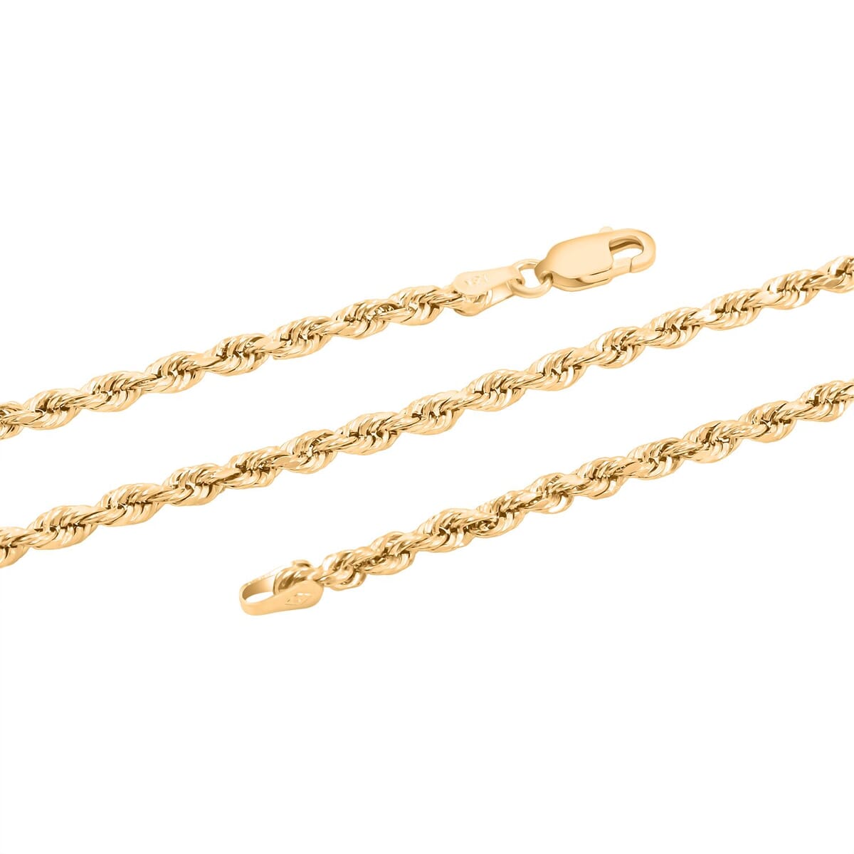 3mm Rope Chain Necklace in 18K Yellow Gold 18 Inches 4 Grams image number 3