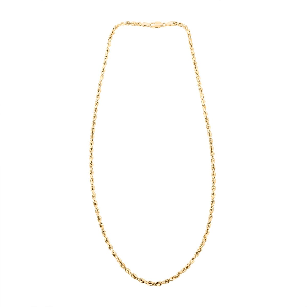 3mm Rope Chain Necklace in 18K Yellow Gold 18 Inches 4 Grams image number 4